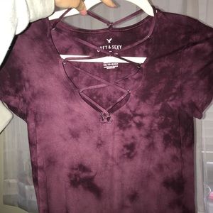 AEO soft and sexy lace up shirt